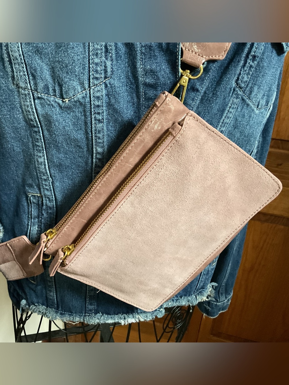 Anthropologie dusky pink crossbody bag, New - Picture 2 of 8